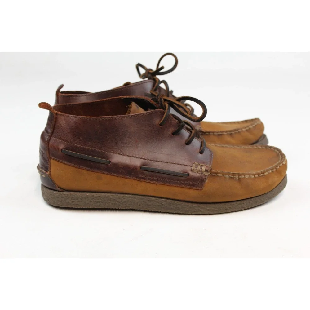 Sperry Top Sider 4 Eye Boat Shoe Sz 10.5 Mens High-top Leather & Canvas STS19275